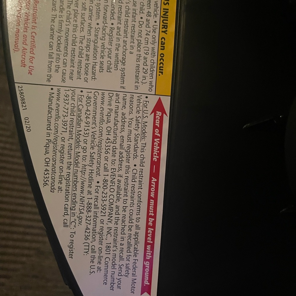 EvenFlo Infant Car seat